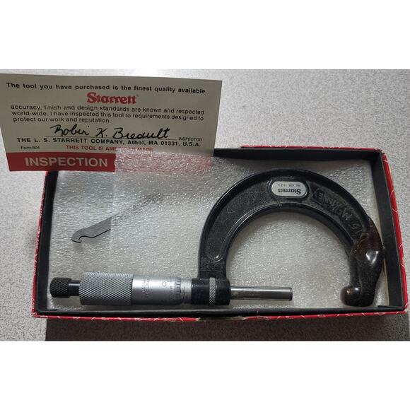 Vintage Starrett Micrometers Calipers 436P 0-1" T436XRL-2 1-2" In Original Box - Picture 3 of 6